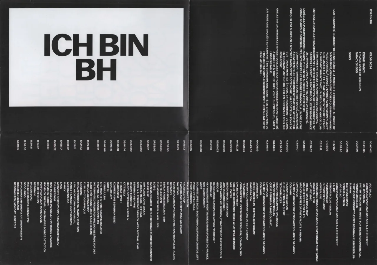FLYER FOR THE LAUNCH OF DOCUMENTARY FILM "ICH BIN BH", 2024